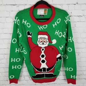 Christmas Santa knit long sleeve holiday sweater
